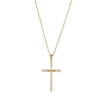 Retro Cross Stainless Steel Inlaid Zircon Necklace main image 5
