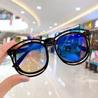 Fashion Solid Color Ac Round Frame Full Frame Kids Sunglasses sku image 6