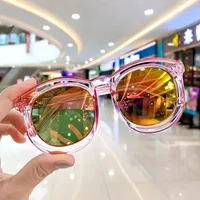 Fashion Solid Color Ac Round Frame Full Frame Kids Sunglasses sku image 5