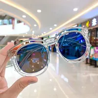 Fashion Solid Color Ac Round Frame Full Frame Kids Sunglasses sku image 7