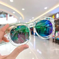 Fashion Solid Color Ac Round Frame Full Frame Kids Sunglasses sku image 8