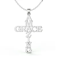 Simple Style Cross Letter Stainless Steel Plating Pendant Necklace 1 Piece main image 3
