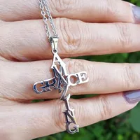 Simple Style Cross Letter Stainless Steel Plating Pendant Necklace 1 Piece main image 1