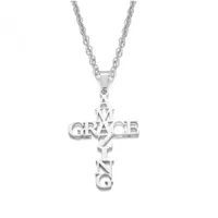Simple Style Cross Letter Stainless Steel Plating Pendant Necklace 1 Piece main image 2