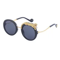 Fashion Leopard Pc Round Frame Diamond Full Frame Women's Sunglasses main image 4