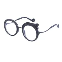 Fashion Leopard Pc Round Frame Diamond Full Frame Women's Sunglasses sku image 3