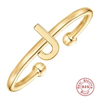 925 Sterling Silver Letter Open Ring sku image 1