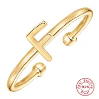 925 Sterling Silver Letter Open Ring sku image 4