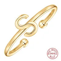 925 Sterling Silver Letter Open Ring sku image 2