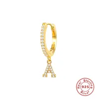 1 Piece 925 Sterling Silver Letter Drop Earrings sku image 1