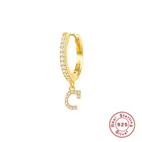 1 Piece 925 Sterling Silver Letter Drop Earrings sku image 9