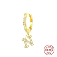 1 Piece 925 Sterling Silver Letter Drop Earrings sku image 18