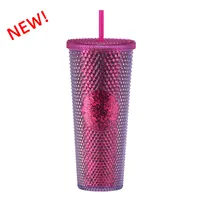 Double-layer Plastic Straw Cup Large Capacity Creative 710ml Cup Portable Cup sku image 56