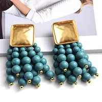 Fashion Tassel Alloy Beaded Tassel Plating Beads Women's Earrings sku image 4