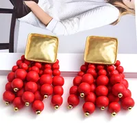 Fashion Tassel Alloy Beaded Tassel Plating Beads Women's Earrings main image 1