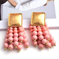 Fashion Tassel Alloy Beaded Tassel Plating Beads Women's Earrings sku image 6