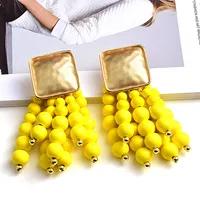 Fashion Tassel Alloy Beaded Tassel Plating Beads Women's Earrings sku image 1