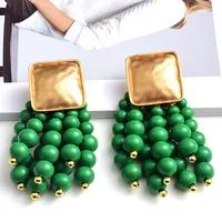 Fashion Tassel Alloy Beaded Tassel Plating Beads Women's Earrings main image 5
