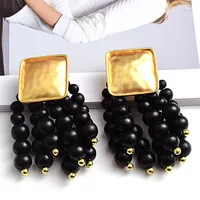 Fashion Tassel Alloy Beaded Tassel Plating Beads Women's Earrings sku image 13