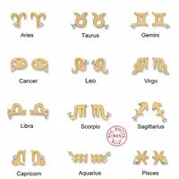 1 Pair 925 Sterling Silver Zircon Geometric Earrings sku image 8
