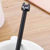 Cute Cartoon Black Kitten Gel Pen Student Creative Stationery Wholesale main image 4