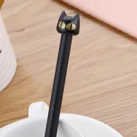 Cute Cartoon Black Kitten Gel Pen Student Creative Stationery Wholesale sku image 1