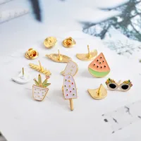 Fashion Cat Watermelon Alloy Plating Unisex Brooches main image 5