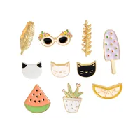 Fashion Cat Watermelon Alloy Plating Unisex Brooches main image 4