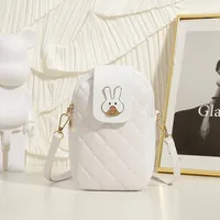 Women's Small Autumn Pu Leather Rabbit Lingge Cute Square Zipper Square Bag sku image 2