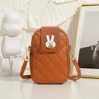 Women's Small Autumn Pu Leather Rabbit Lingge Cute Square Zipper Square Bag main image 5