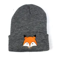 Children Unisex Cute Fox Embroidery Wool Cap main image 3