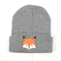 Children Unisex Cute Fox Embroidery Wool Cap main image 2