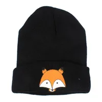 Children Unisex Cute Fox Embroidery Wool Cap main image 4