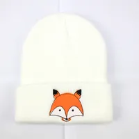 Children Unisex Cute Fox Embroidery Wool Cap sku image 2