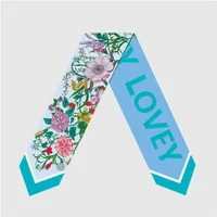 Women's French Style Flower Satin Printing Silk Scarves sku image 4