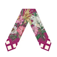 Women's French Style Flower Satin Printing Silk Scarves main image 5