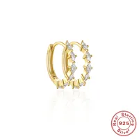 Fashion Geometric Sterling Silver Inlay Zircon Hoop Earrings 1 Pair sku image 2