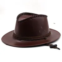 Unisex Cowboy Style Solid Color Wide Eaves Fedora Hat main image 4