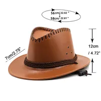 Unisex Cowboy Style Solid Color Wide Eaves Fedora Hat main image 1