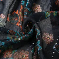 Women's Ethnic Style Ditsy Floral Cotton And Linen Tassel Winter Scarves main image 3