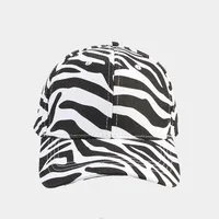 Women's Fashion Zebra Printing Curved Eaves Baseball Cap sku image 5