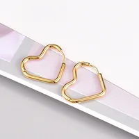 Heart Plating 304 Stainless Steel Titanium Steel No Inlaid 18K Gold Plated Earrings main image 7