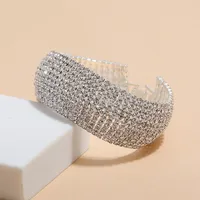 Creative Fashion Diamond Crystal Rhinestone Copper Bracelet Full Diamond sku image 4