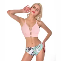 Fashion High Waist Printed Split Swimsuit Simple Sexy Bikini main image 1