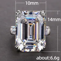 Fashion Large Rectangular Zircon Copper Ring Luxury Women's Wedding Engagement Ring main image 5