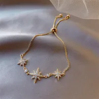 Fashion Zircon Flower Geometric Bracelet Korean Style Simple Tianium Steel Hand Jewelry main image 4