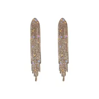 Fashion Full Rhinestone Geometric Triangle Long Tassel Earring Wholesale main image 5