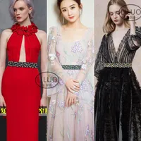 Belt Crystal Diamond Decoration Ladies Elastic Belt Matching Dress Girdle main image 2