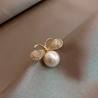 Flower Pearl Brooch Female Suit Anti-light Button Korean Fashion Pin Brooch Female sku image 6