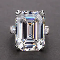 Fashion Large Rectangular Zircon Copper Ring Luxury Women's Wedding Engagement Ring sku image 3